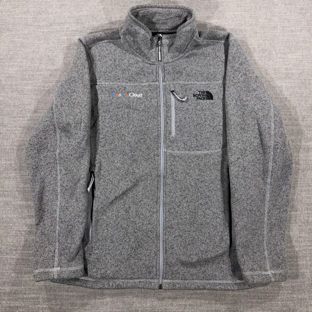 The North Face Gordon Lyons Jacket Mens L Gray Excellent Google Cloud Fleece